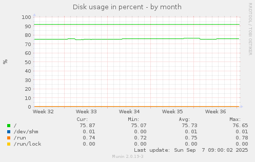 Disk usage in percent